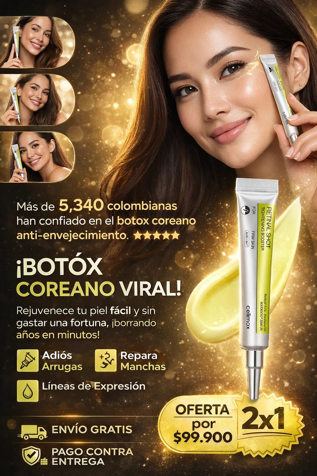 Retinal Shot Pro 1%: Bótox Reafirmante Coreano PAGA 1 LLEVA 2